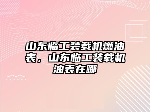 山東臨工裝載機燃油表，山東臨工裝載機油表在哪