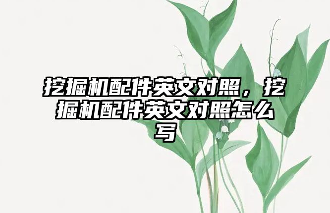 挖掘機配件英文對照，挖掘機配件英文對照怎么寫