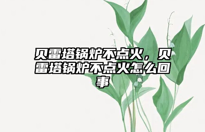 貝雷塔鍋爐不點(diǎn)火，貝雷塔鍋爐不點(diǎn)火怎么回事