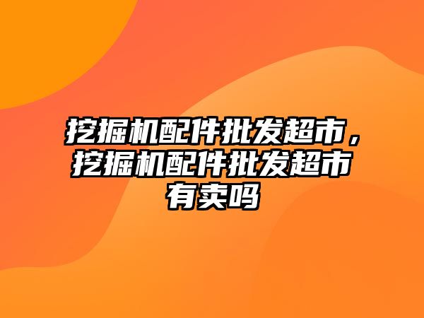 挖掘機配件批發(fā)超市，挖掘機配件批發(fā)超市有賣嗎