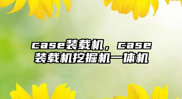 case裝載機(jī)，case裝載機(jī)挖掘機(jī)一體機(jī)