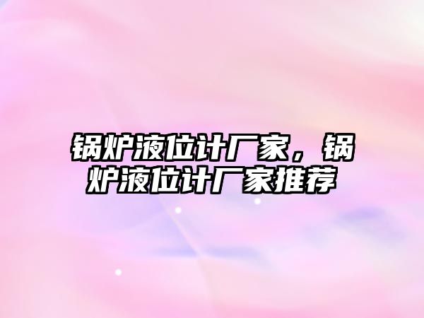 鍋爐液位計廠家，鍋爐液位計廠家推薦