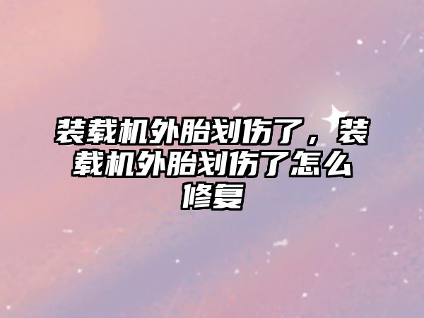 裝載機外胎劃傷了，裝載機外胎劃傷了怎么修復