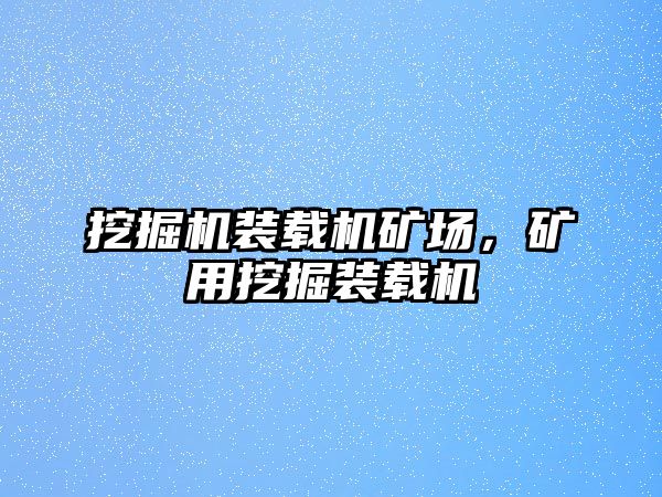 挖掘機裝載機礦場，礦用挖掘裝載機