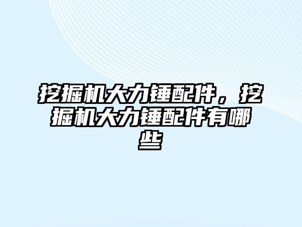 挖掘機大力錘配件，挖掘機大力錘配件有哪些