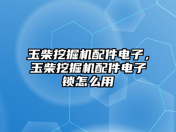 玉柴挖掘機(jī)配件電子，玉柴挖掘機(jī)配件電子鎖怎么用