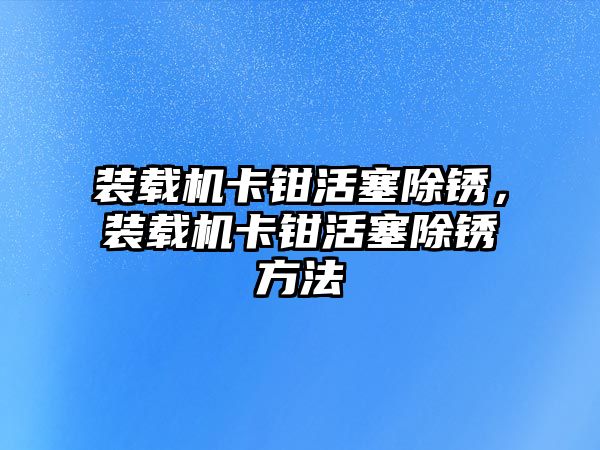 裝載機卡鉗活塞除銹，裝載機卡鉗活塞除銹方法