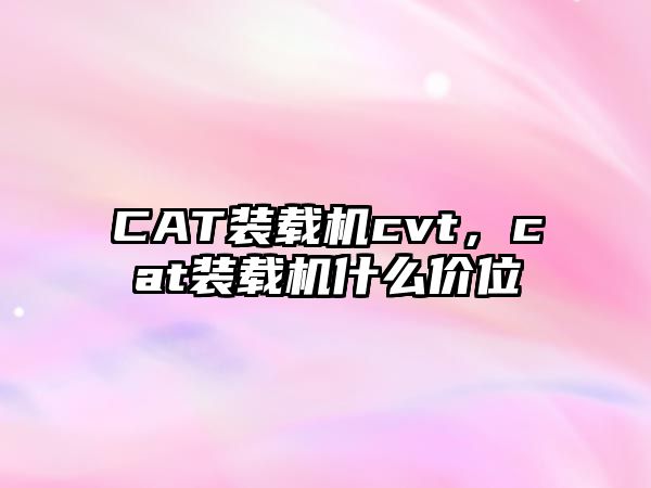 CAT裝載機(jī)cvt，cat裝載機(jī)什么價(jià)位