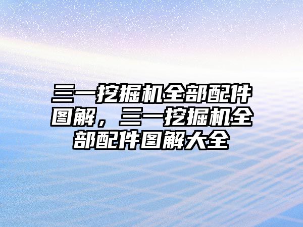 三一挖掘機全部配件圖解，三一挖掘機全部配件圖解大全