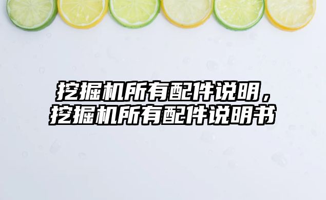 挖掘機所有配件說明，挖掘機所有配件說明書