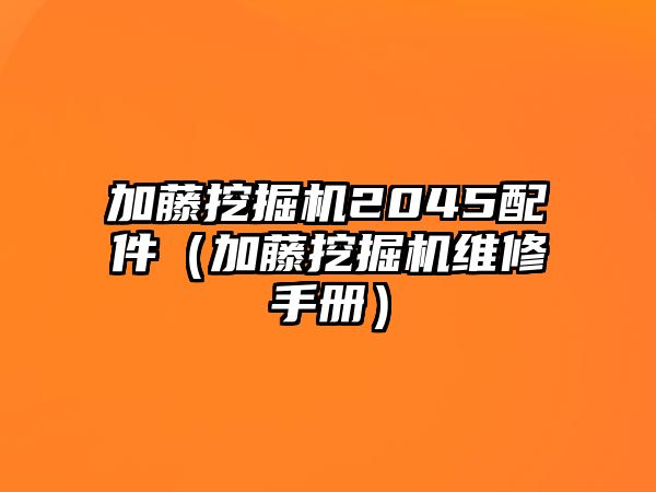 加藤挖掘機(jī)2045配件（加藤挖掘機(jī)維修手冊(cè)）