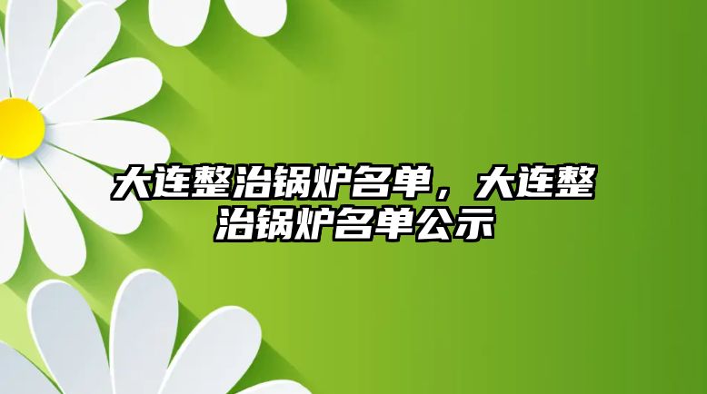 大連整治鍋爐名單，大連整治鍋爐名單公示