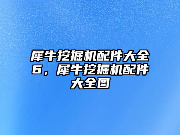 犀牛挖掘機(jī)配件大全6，犀牛挖掘機(jī)配件大全圖