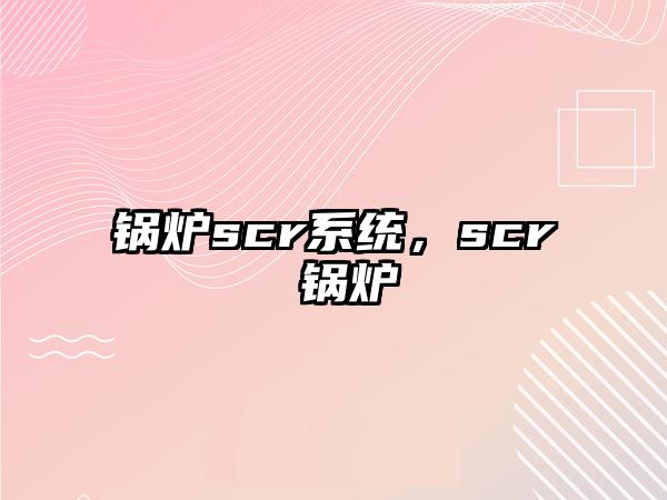 鍋爐scr系統(tǒng)，scr 鍋爐