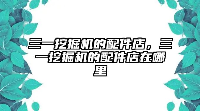 三一挖掘機的配件店，三一挖掘機的配件店在哪里