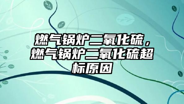 燃?xì)忮仩t二氧化硫，燃?xì)忮仩t二氧化硫超標(biāo)原因