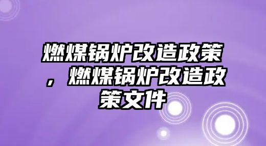 燃煤鍋爐改造政策，燃煤鍋爐改造政策文件