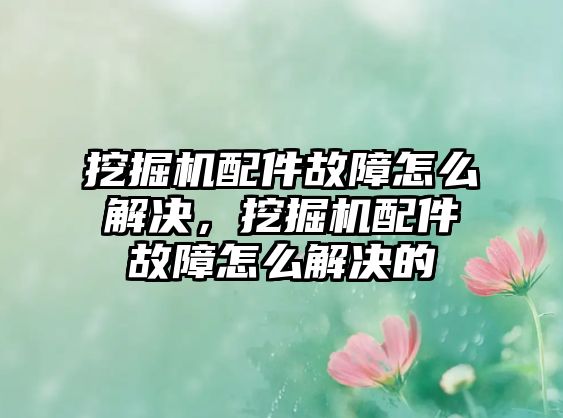 挖掘機配件故障怎么解決，挖掘機配件故障怎么解決的