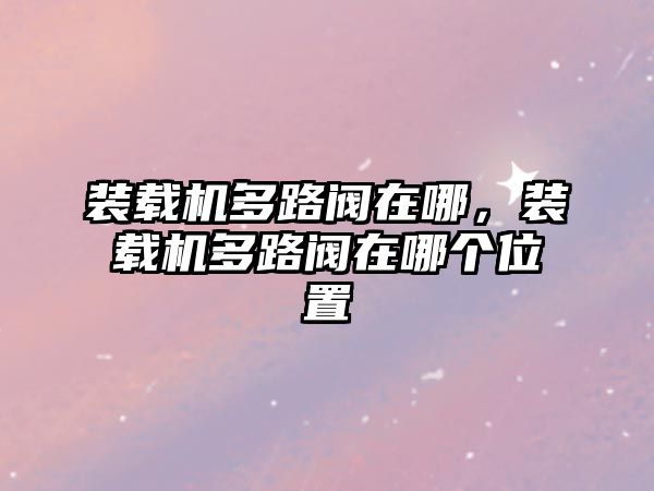 裝載機(jī)多路閥在哪，裝載機(jī)多路閥在哪個(gè)位置