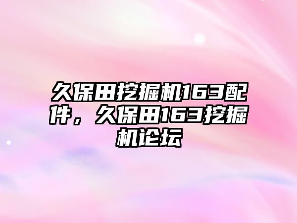 久保田挖掘機(jī)163配件，久保田163挖掘機(jī)論壇