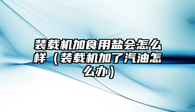 裝載機(jī)加食用鹽會(huì)怎么樣（裝載機(jī)加了汽油怎么辦）