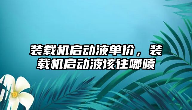 裝載機啟動液單價，裝載機啟動液該往哪噴