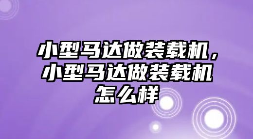 小型馬達(dá)做裝載機(jī)，小型馬達(dá)做裝載機(jī)怎么樣