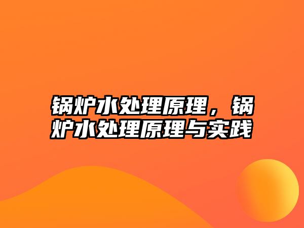 鍋爐水處理原理，鍋爐水處理原理與實踐