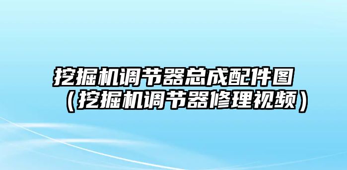 挖掘機(jī)調(diào)節(jié)器總成配件圖（挖掘機(jī)調(diào)節(jié)器修理視頻）