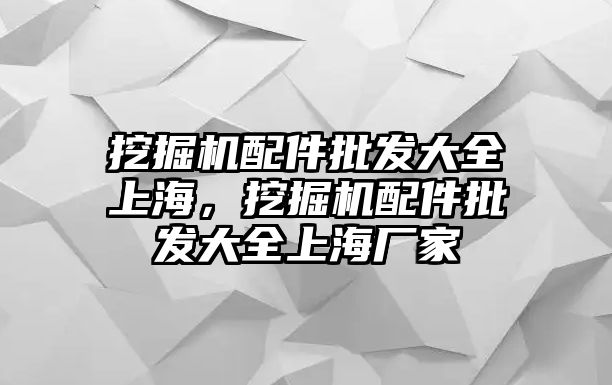 挖掘機(jī)配件批發(fā)大全上海，挖掘機(jī)配件批發(fā)大全上海廠家