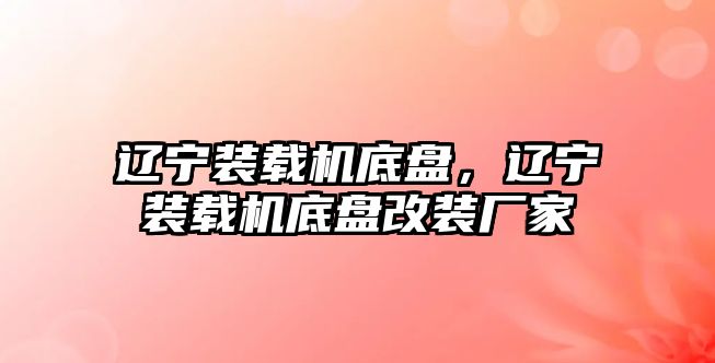 遼寧裝載機底盤，遼寧裝載機底盤改裝廠家