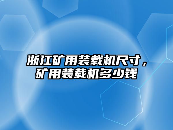 浙江礦用裝載機尺寸，礦用裝載機多少錢