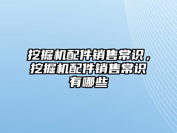 挖掘機配件銷售常識，挖掘機配件銷售常識有哪些