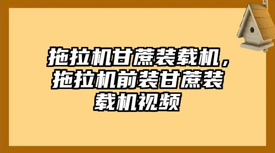 拖拉機甘蔗裝載機，拖拉機前裝甘蔗裝載機視頻