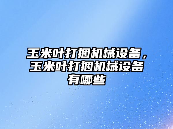 玉米葉打捆機械設備，玉米葉打捆機械設備有哪些