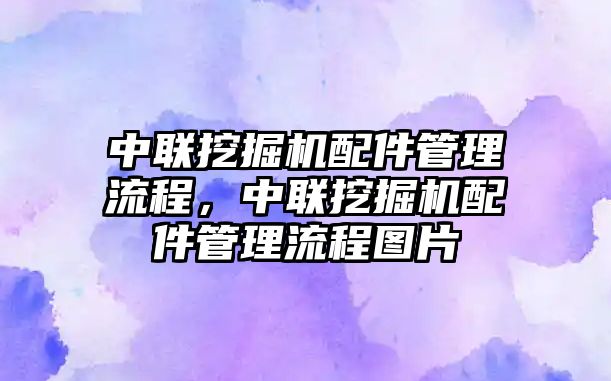 中聯(lián)挖掘機(jī)配件管理流程，中聯(lián)挖掘機(jī)配件管理流程圖片