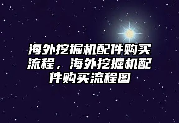 海外挖掘機配件購買流程，海外挖掘機配件購買流程圖