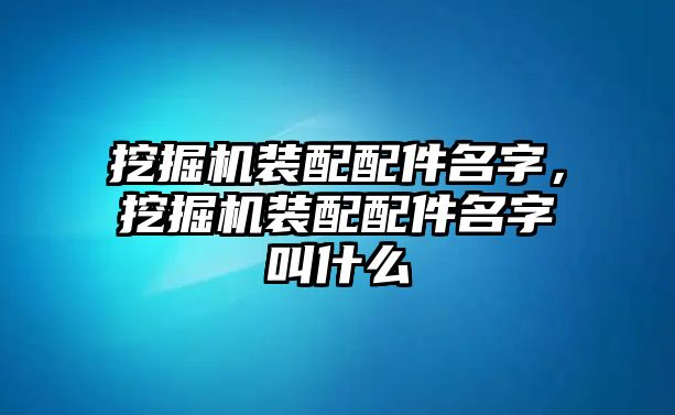 挖掘機裝配配件名字，挖掘機裝配配件名字叫什么