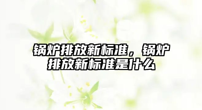 鍋爐排放新標(biāo)準(zhǔn)，鍋爐排放新標(biāo)準(zhǔn)是什么