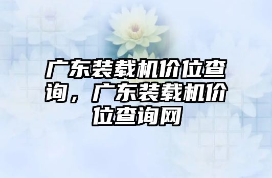 廣東裝載機價位查詢，廣東裝載機價位查詢網(wǎng)