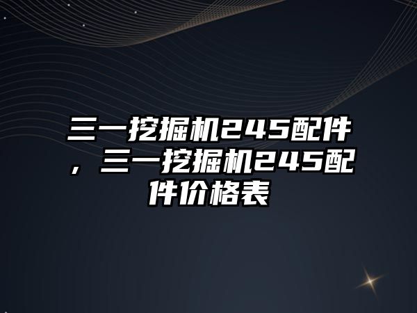 三一挖掘機245配件，三一挖掘機245配件價格表