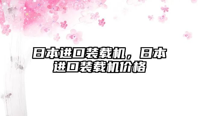 日本進(jìn)口裝載機(jī)，日本進(jìn)口裝載機(jī)價(jià)格