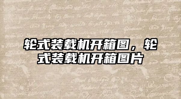 輪式裝載機開箱圖，輪式裝載機開箱圖片