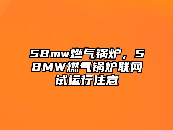 58mw燃氣鍋爐，58MW燃氣鍋爐聯(lián)網(wǎng)試運行注意