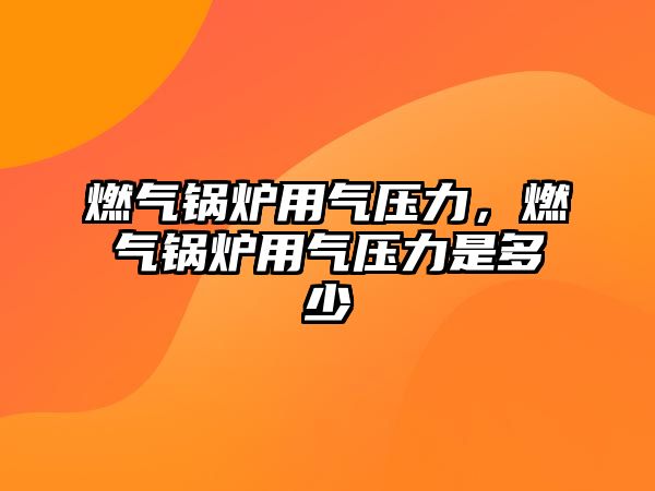 燃?xì)忮仩t用氣壓力，燃?xì)忮仩t用氣壓力是多少