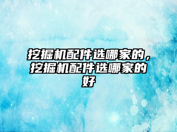 挖掘機配件選哪家的，挖掘機配件選哪家的好