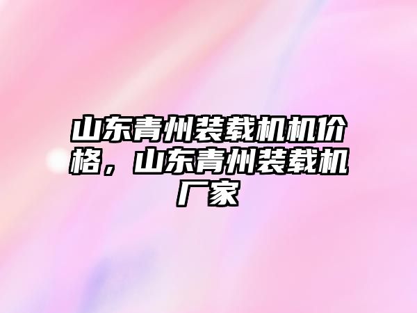 山東青州裝載機機價格，山東青州裝載機廠家