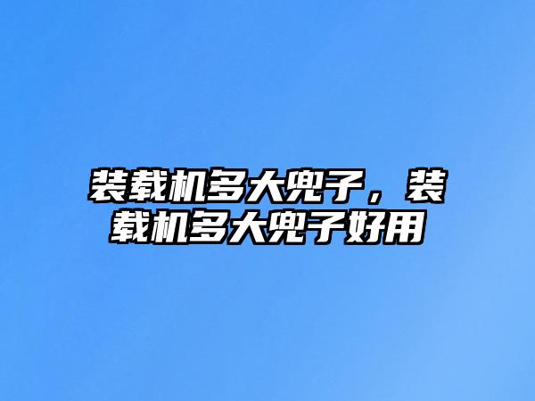 裝載機多大兜子，裝載機多大兜子好用