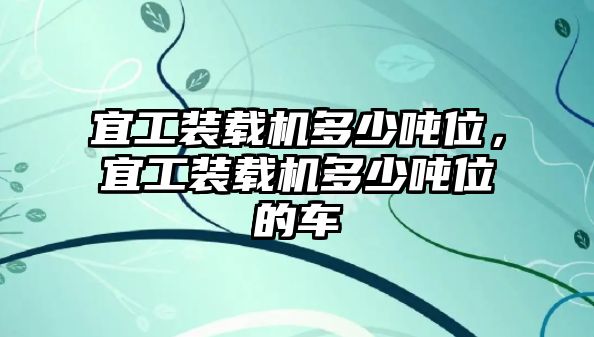 宜工裝載機(jī)多少噸位，宜工裝載機(jī)多少噸位的車