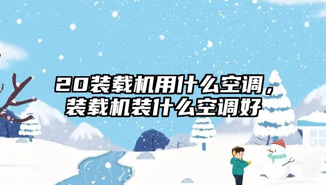 20裝載機用什么空調，裝載機裝什么空調好